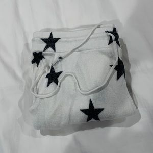 BRAND: FORNIA — SIZE: SMALL — COLOR: BLACK SWEATPANTS/PJ PANTS WITH BLACK STARS